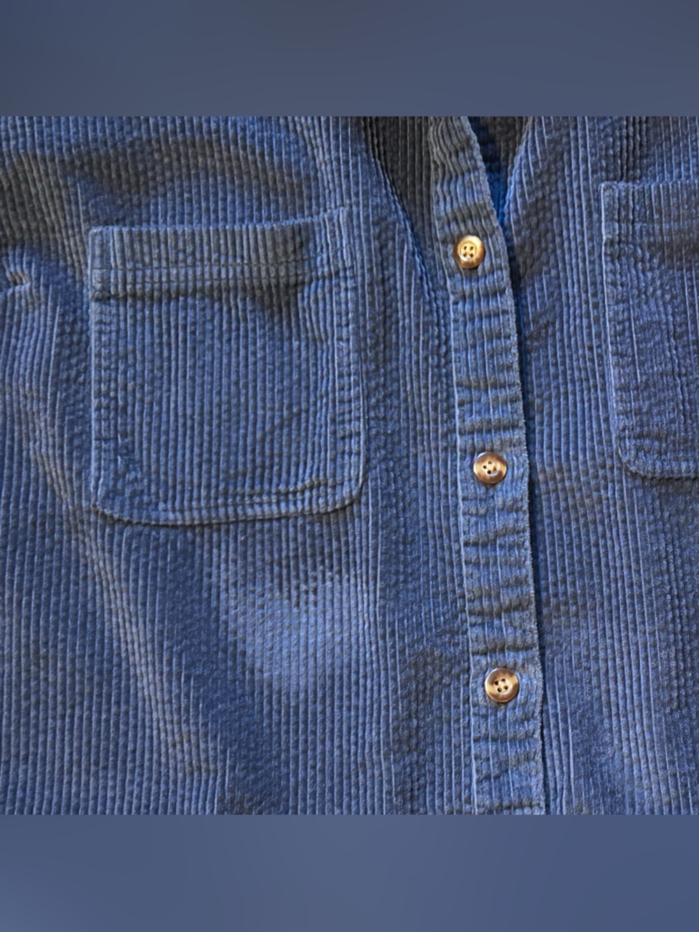L.L.Bean Navy Corduroy Button-Up Shirt Jacket | Cotton | Size 3X - Picture 3 of 8